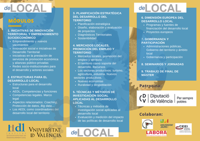 M�ster de Formaci�n Permanente en Gesti�n de Pol�ticas para el Desarrollo del Territorio