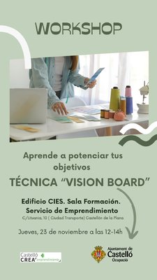 Workshop "Aprende a potenciar tus objetivos, t�cnica de Vision Board"