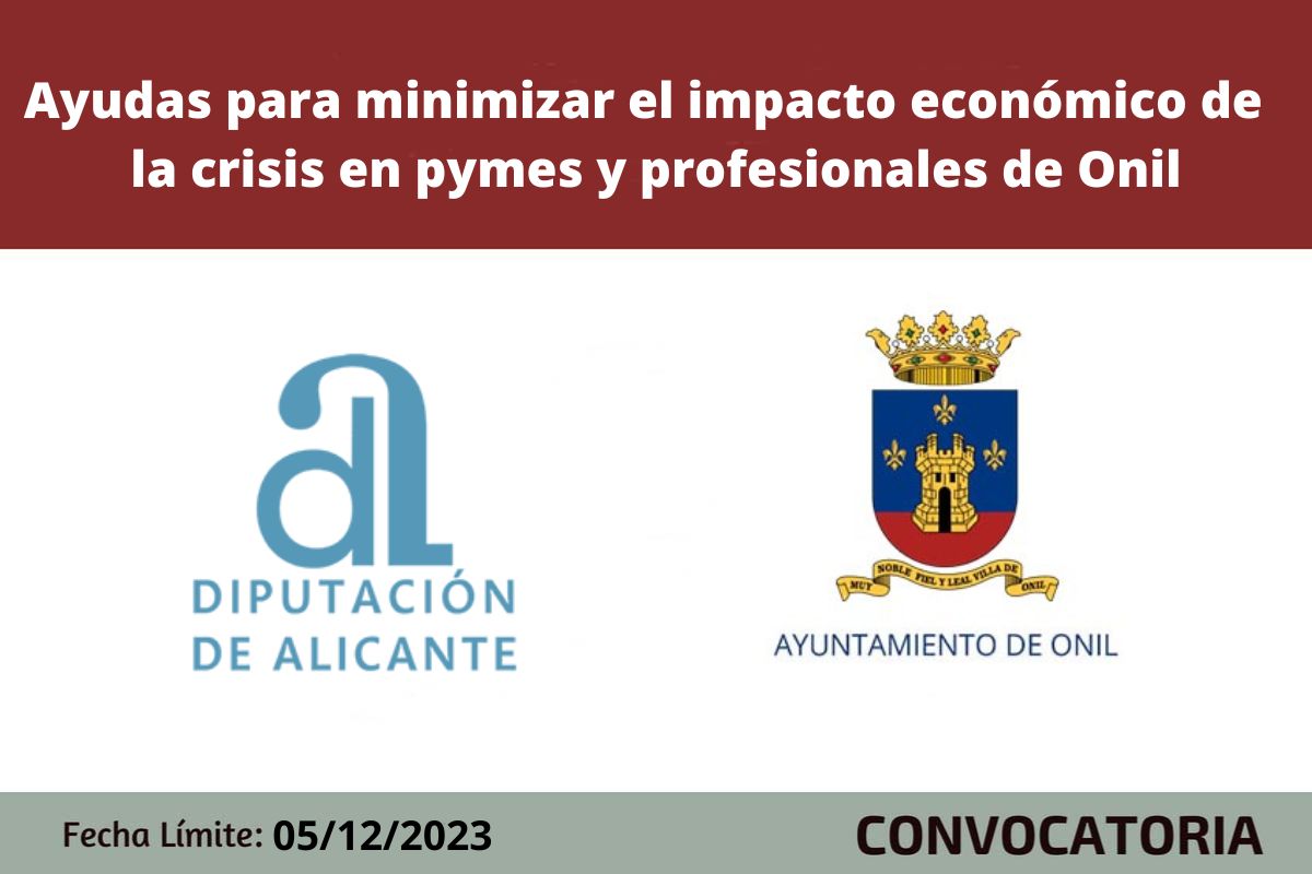 Ayudas para minimizar el impacto de la crisis en pymes y profesionales de Onil
