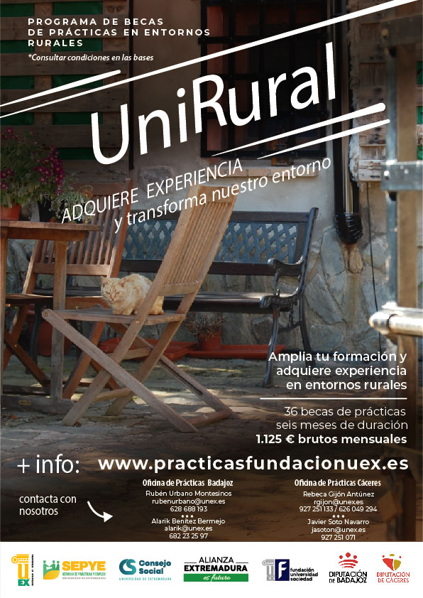 Becas UniRural | Pr�cticas en Empresas en entornos rurales de Extremadura