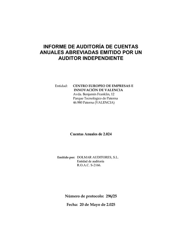 Informe Auditor�a CEEI VLC 2024