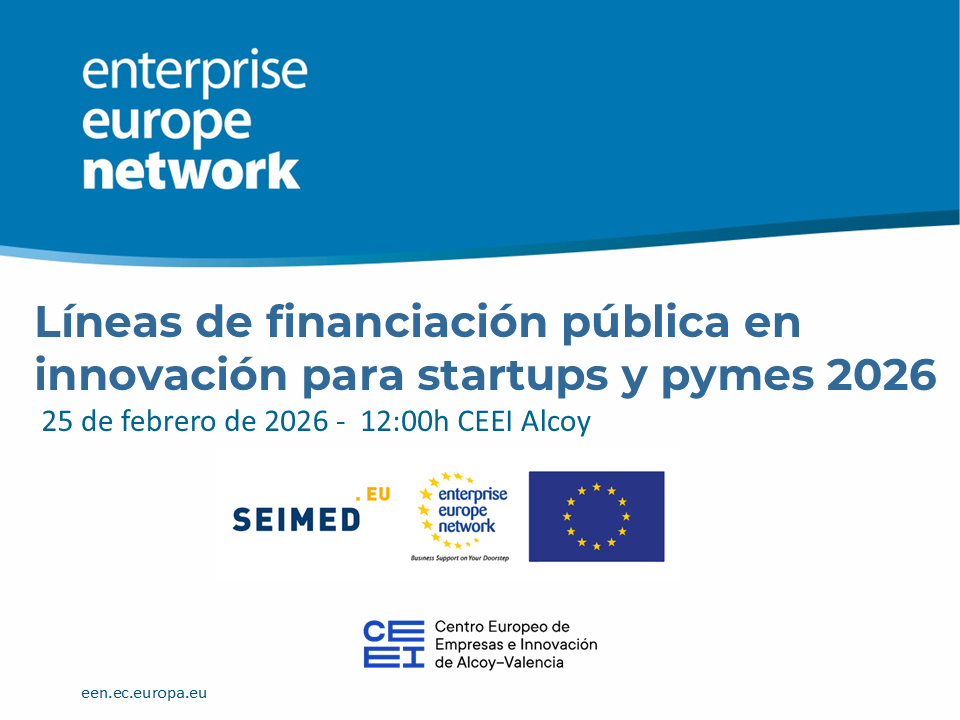 Jornada L�neas financiaci�n p�blica en Innovaci�n para startups y pymes 2026 [Alcoy y online]