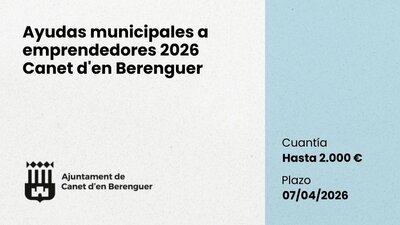 Ayudas municipales a emprendedores 2026 Canet d'en Berenguer