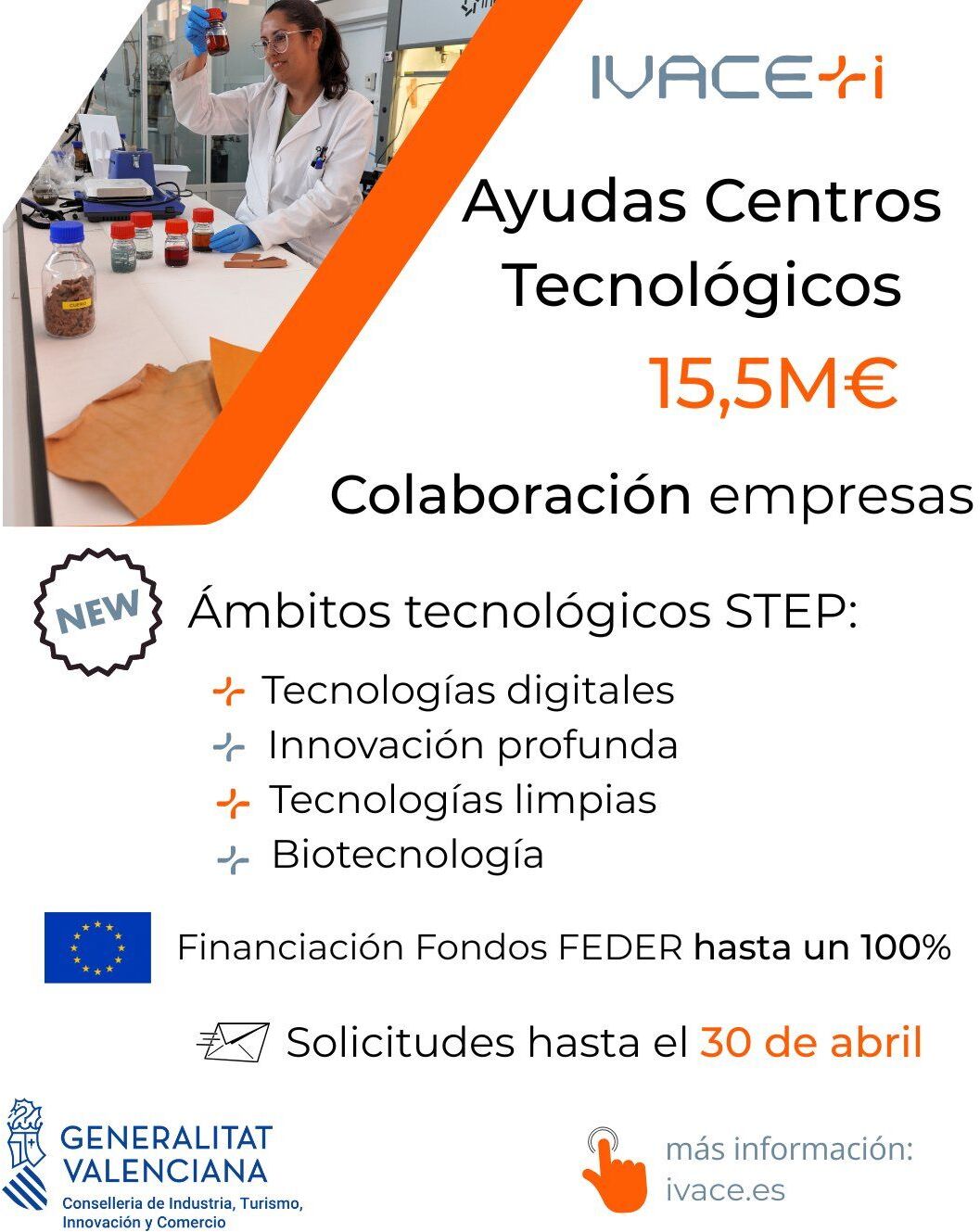Ayudas a centros tecnológicos para proyectos de I+D en los ámbitos tecnológicos STEP, realizados en colaboración con empresas 2026