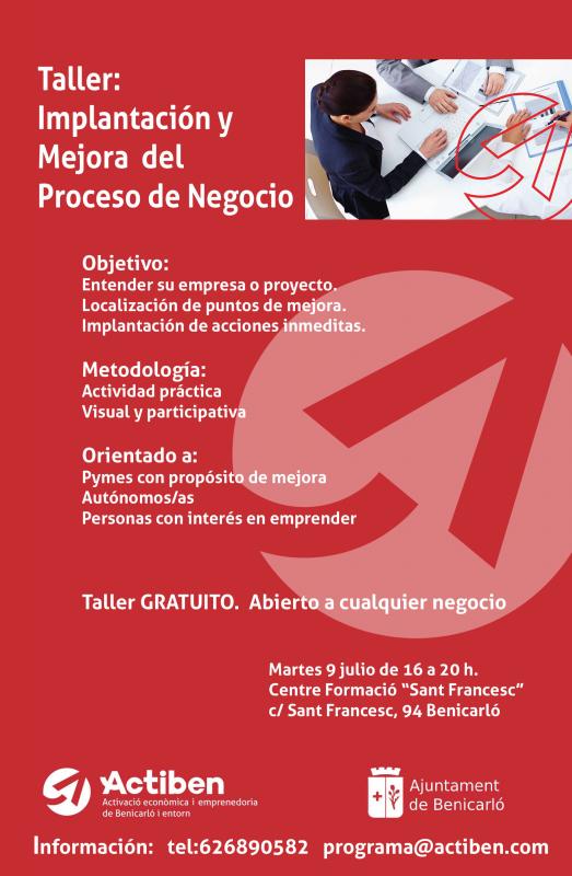 Taller: Implantaci�n y Mejora del Proceso de Negocio