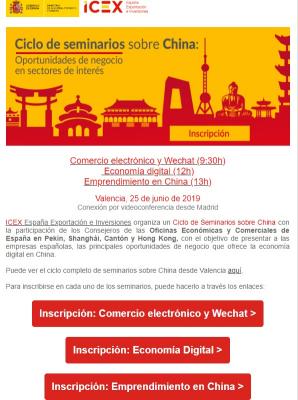 ICEX: Ciclo China: Comercio electr�nico, Econom�a digital, Emprendimiento