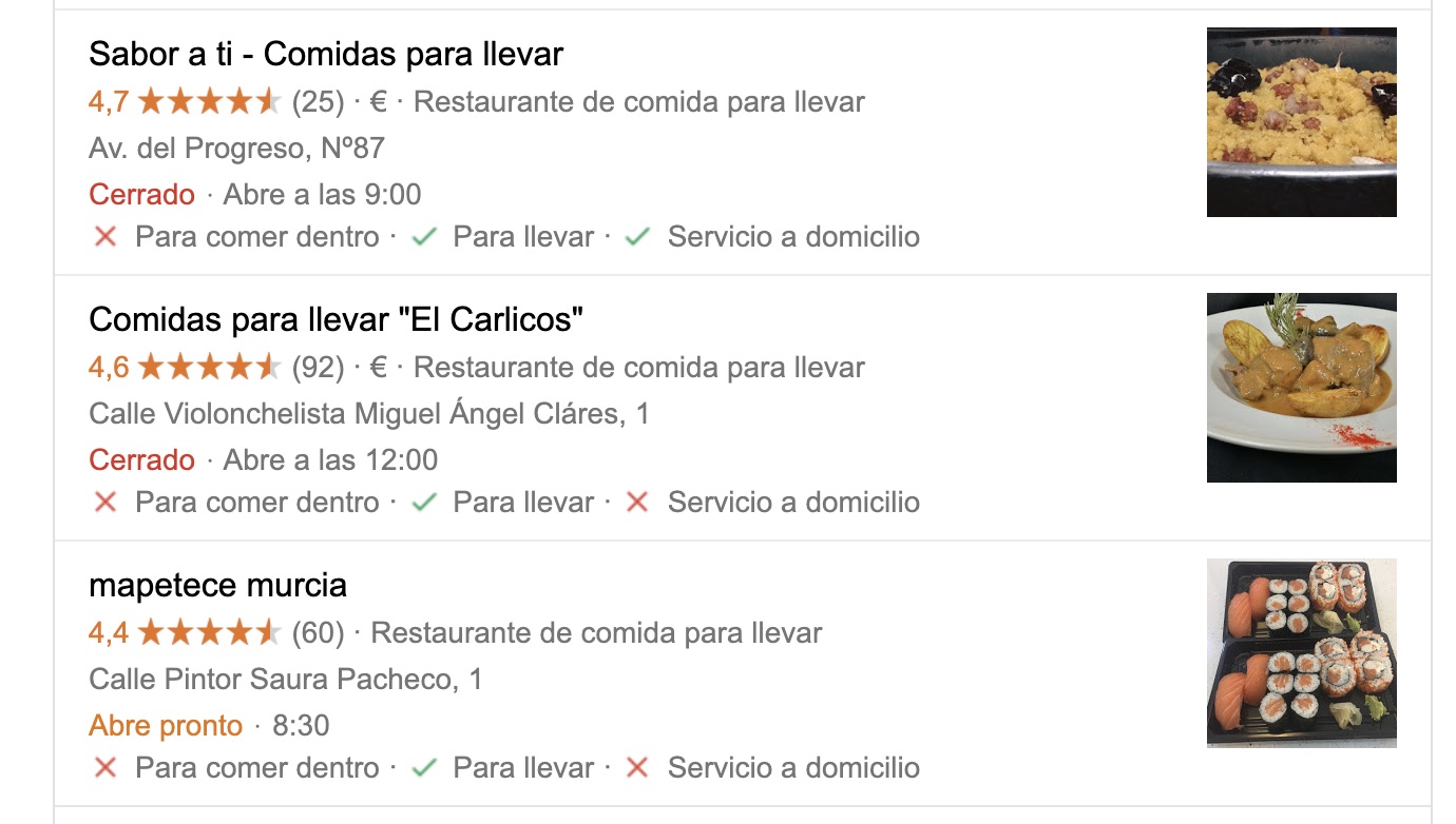 Casos de restaurantes on-line