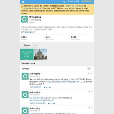 Airhopping tambi�n est� en Twitter