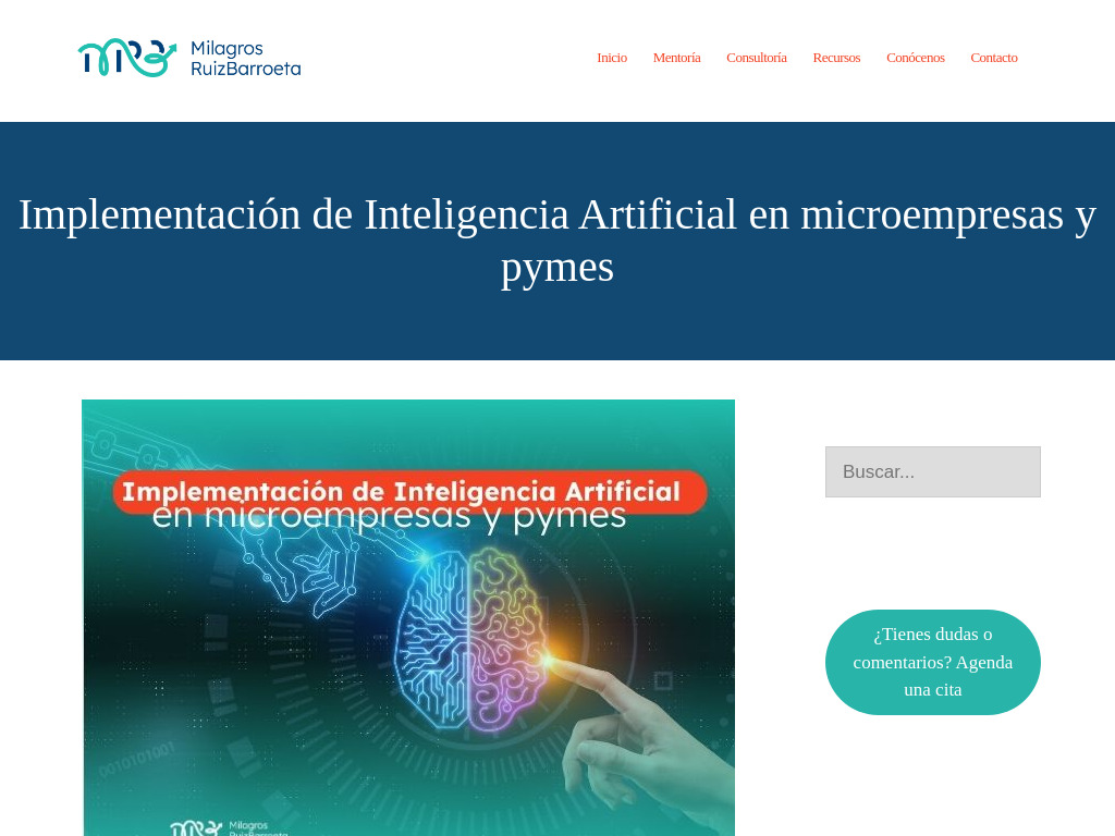 Implementaci�n de Inteligencia Artificial en microempresas y pymes - Milagros Ruiz Barroeta - Business mentoring o mentor�a de neg