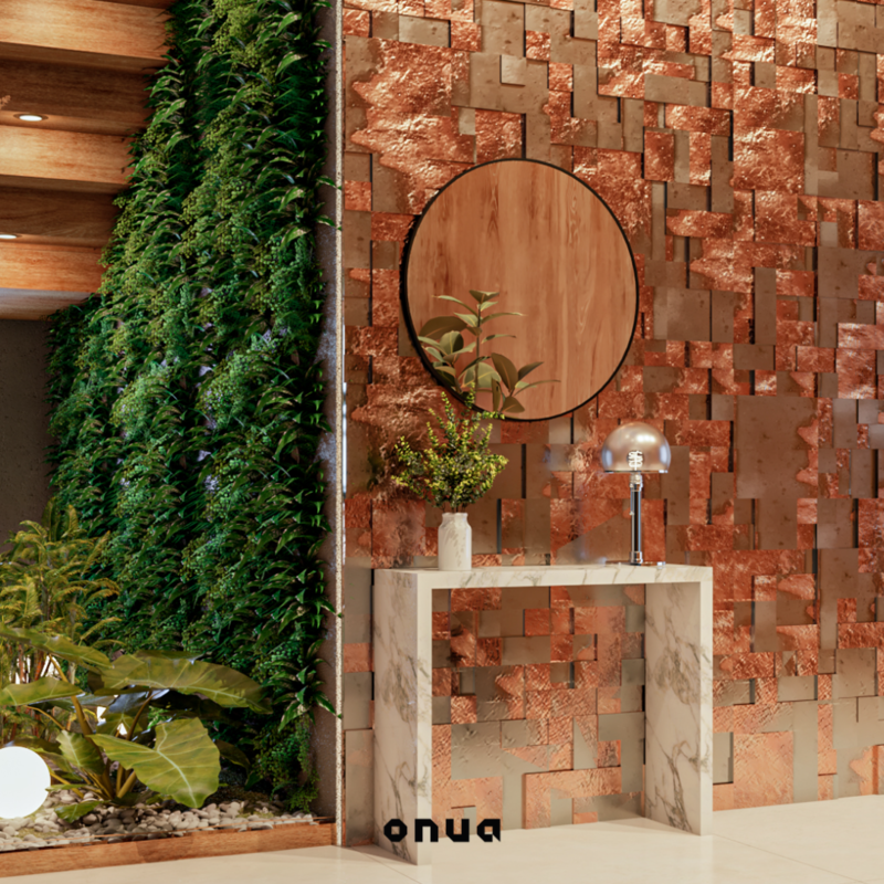 Enam�rate de tus paredes efecto �xido con los revestimientos �xido Mosaic